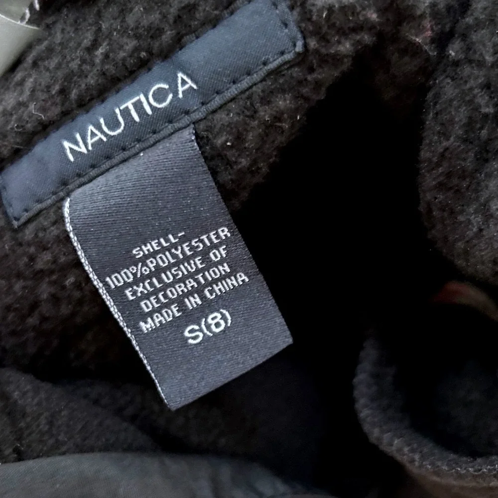 Nautica‎ Boys Black Full Zip Fleece Jacket Red Accents Size S 8 NS-83 Sportswear
